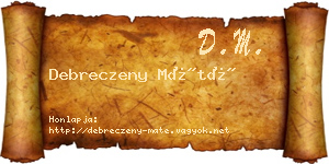 Debreczeny Máté névjegykártya