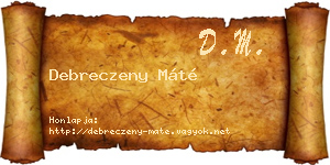 Debreczeny Máté névjegykártya