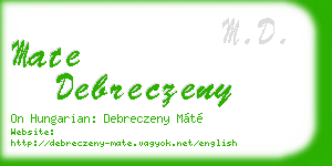 mate debreczeny business card