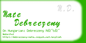 mate debreczeny business card